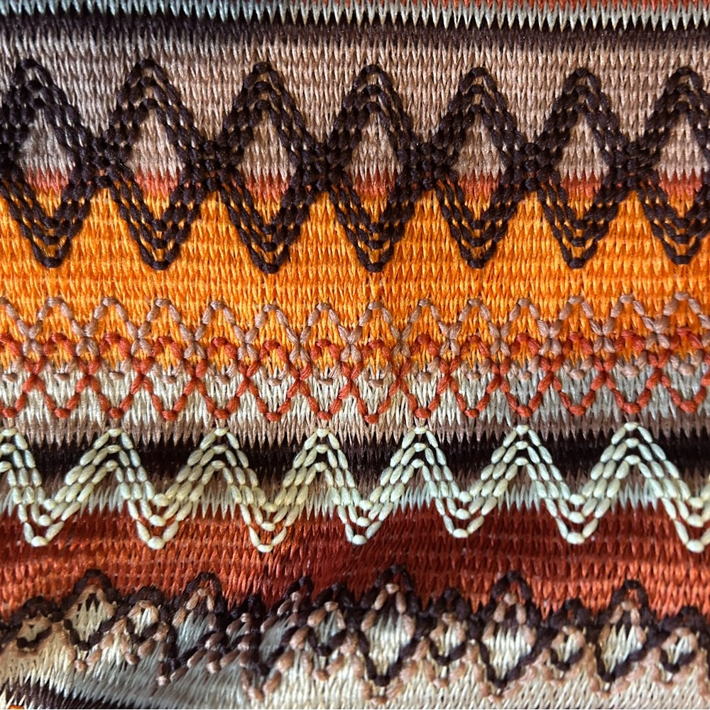 Orange and Brown Geometric Knit Set Crotchet Coordinated Sets Brown Orange - Picture 5 of 5